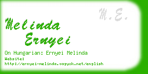 melinda ernyei business card